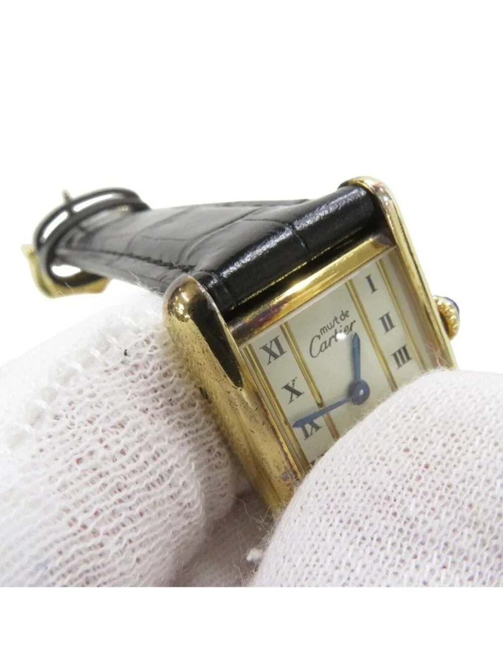 Cartier Must Tank SM Vermeil Watch Ivory Dial Vintage